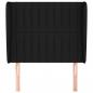 Preview: Kopfteil mit Ohren Schwarz 83x23x118/128 cm Stoff