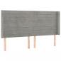 Preview: LED Kopfteil Hellgrau 163x16x118/128 cm Samt
