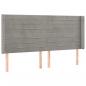 Preview: Boxspringbett mit Matratze & LED Hellgrau 160x200 cm Samt 