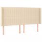 Preview: LED Kopfteil Creme 183x16x118/128 cm Stoff