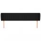 Preview: Kopfteil mit Ohren Schwarz 163x23x78/88 cm Stoff