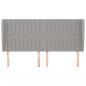 Preview: Kopfteil mit Ohren Hellgrau 203x23x118/128 cm Stoff