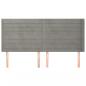Preview: Kopfteil mit Ohren Hellgrau 163x16x118/128 cm Samt