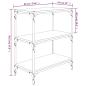 Preview: ARDEBO.de - Bücherregal Schwarz 60x33x70,5 cm Holzwerkstoff und Stahl