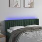 Preview: ARDEBO.de - LED Kopfteil Dunkelgrün 147x16x78/88 cm Samt