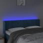 Preview: LED Kopfteil Dunkelblau 147x16x78/88 cm Samt