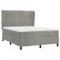 Preview: Boxspringbett mit Matratze Hellgrau 140x200 cm Samt