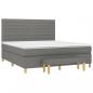 Preview: Boxspringbett mit Matratze Dunkelgrau 160x200 cm Stoff