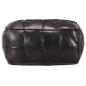 Preview: Pouf Schwarz 60 x 60 x 30 cm Echtes Ziegenleder