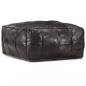 Preview: Pouf Schwarz 60 x 60 x 30 cm Echtes Ziegenleder