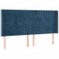 Preview: LED Kopfteil Dunkelblau 183x16x118/128 cm Samt