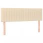 Preview: Boxspringbett mit Matratze & LED Creme 140x190 cm Stoff