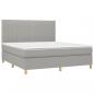 Preview: Boxspringbett mit Matratze & LED Hellgrau 160x200 cm Stoff