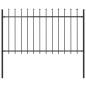 Preview: Gartenzaun mit Speerspitzen Stahl 1,7 x 1 m Schwarz
