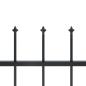 Preview: Gartenzaun mit Speerspitzen Stahl 1,7 x 1 m Schwarz