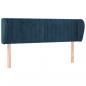 Preview: Kopfteil mit Ohren Dunkelblau 147x23x78/88 cm Samt