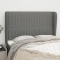 Preview: ARDEBO.de - Kopfteil mit Ohren Dunkelgrau 147x23x118/128 cm Stoff