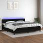 Preview: ARDEBO.de - Boxspringbett mit Matratze & LED Schwarz 200x200 cm Stoff