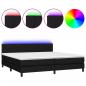 Preview: Boxspringbett mit Matratze & LED Schwarz 200x200 cm Stoff