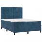 Preview: Boxspringbett mit Matratze Dunkelblau 140x200 cm Samt