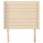 Preview: Kopfteil mit Ohren Creme 83x16x118/128 cm Stoff