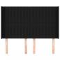 Preview: Kopfteil mit Ohren Schwarz 147x16x118/128 cm Stoff