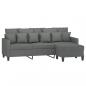 Preview: 3-Sitzer-Sofa mit Hocker Dunkelgrau 180 cm Stoff