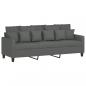 Preview: 3-Sitzer-Sofa mit Hocker Dunkelgrau 180 cm Stoff