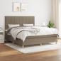 Preview: ARDEBO.de - Boxspringbett mit Matratze Taupe 180x200 cm Stoff