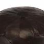 Preview: Pouf Dunkelbraun 40 x 35 cm Echtes Ziegenleder