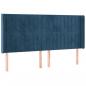 Preview: LED Kopfteil Dunkelblau 163x16x118/128 cm Samt