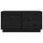 Preview: Couchtisch Schwarz 80x50x40 cm Massivholz Kiefer
