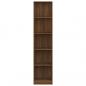 Preview: ARDEBO.de - Bücherregal 5 Fächer Braun Eiche 40x24x175 cm Holzwerkstoff