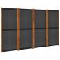 Preview: 4-tlg. Raumteiler Schwarz 280x180 cm