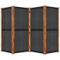 Preview: 4-tlg. Raumteiler Schwarz 280x180 cm
