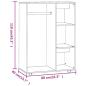 Preview: Kleiderschrank Grau Sonoma 80x40x110 cm Holzwerkstoff