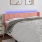 Preview: ARDEBO.de - LED Kopfteil Rosa 183x16x78/88 cm Samt
