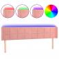 Preview: LED Kopfteil Rosa 183x16x78/88 cm Samt