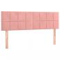 Preview: Boxspringbett mit Matratze & LED Rosa 140x200 cm Samt
