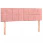 Preview: LED Kopfteil Rosa 144x5x78/88 cm Samt