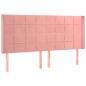 Preview: LED Kopfteil Rosa 183x16x118/128 cm Samt