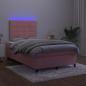 Preview: Boxspringbett mit Matratze & LED Rosa 120x200 cm Samt