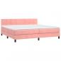 Preview: Boxspringbett mit Matratze Rosa 200x200 cm Samt
