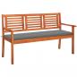 Preview: ARDEBO.de - 3-Sitzer-Gartenbank mit Auflage 150 cm Massivholz Eukalyptus