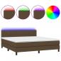 Preview: Boxspringbett mit Matratze & LED Dunkelbraun 180x200 cm Stoff
