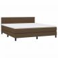 Preview: Boxspringbett mit Matratze & LED Dunkelbraun 180x200 cm Stoff