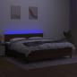 Preview: Boxspringbett mit Matratze & LED Dunkelbraun 180x200 cm Stoff