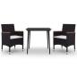 Preview: 3-tlg. Garten-Essgruppe mit Auflagen Poly Rattan und Glas