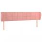 Preview: Kopfteil mit Ohren Rosa 203x23x78/88 cm Samt