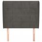 Preview: Kopfteil mit Ohren Dunkelgrau 103x23x118/128 cm Samt